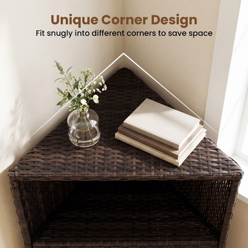 Rattan corner bar cart - rattan,
