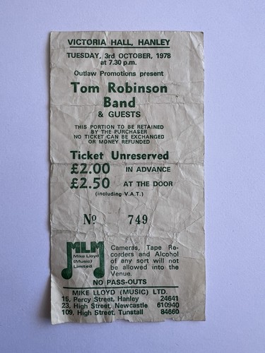 1978 signed tom robinson - tom,