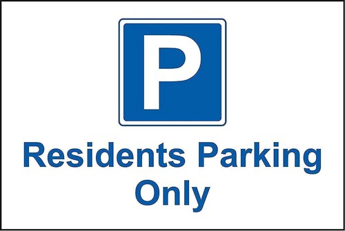 Residents parking only metal - ,