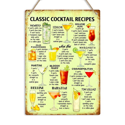 Classic cocktail recipes retro - classic,