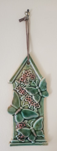 Ceramic butterfly flower wall - ceramic,