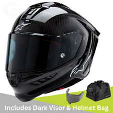 Alpinestars Supertech R10 Motorcycle Motorbike Helmet  Solid Matt and Gloss Blac