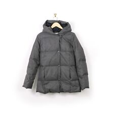 La Redoute Atelier womens grey duck down puffer winter jacket with hood 10 UK 38