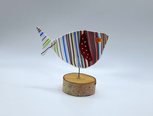 Rainbow fish fused glass - rainbow,