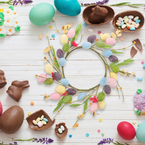 Easter garland wreath - easter,