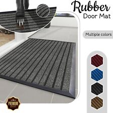 Heavy Duty Rubber Door Mat Non Slip Washable Rug Indoor Outdoor Welcome Door Mat