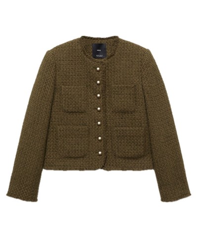 Mango khaki olive wool mix - mango,