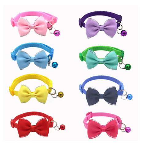 Cat pet bow collar solid - pet,