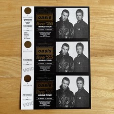 Oasis Live ’25 3 x Official Ticketmaster Souvenir Ticket Edinburgh Murrayfield