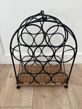 Vintage Black Metal And Wicker