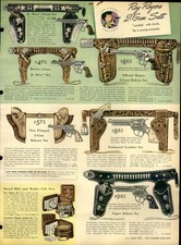 1953 PAPER AD Toy Roy Rogers Gun sets double holster cap guns pistol color