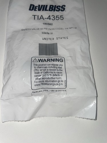 Devilbiss kbii safety - kbii, valve