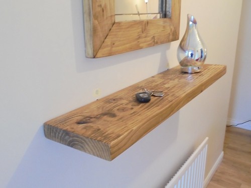 Waxed floating shelf rustic - waxed,