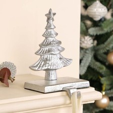 Luxury Silver Christmas Tree Stocking Hanger Heavy Xmas Holder Mantelpiece Hook
