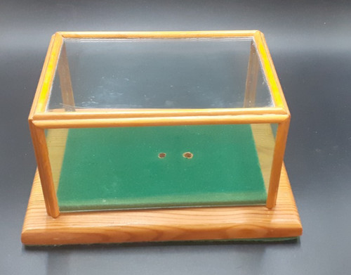 Wood framed glass display - glass,