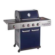 Outback Jupiter - 4 Burner Gas Hybrid BBQ Grill with Side Burner - Blue 370766