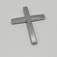 JESUS Christian Cross Chrome Car Truck Emblem Badge 2.5”x1.75” Real Metal WWJD