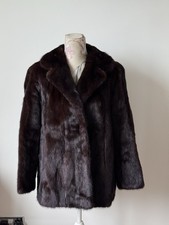 Mahogany Ranch Mink Fur Coat Size 10 Excellent Condition