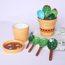 Porcelain Measuring Cup Cactus Shape Kitchen Decor Measuring Spoons Set  Baking