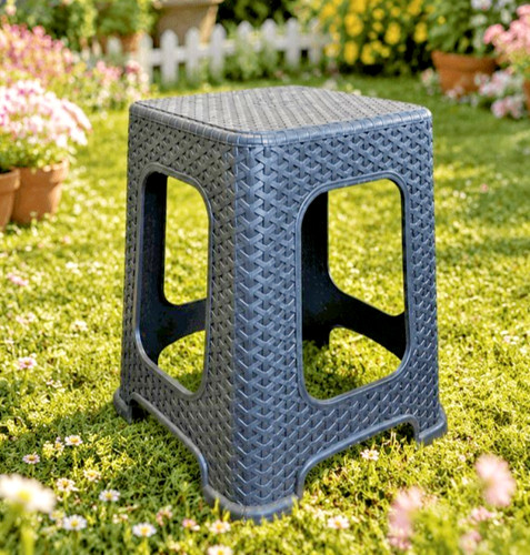 Large rattan garden stool - large,