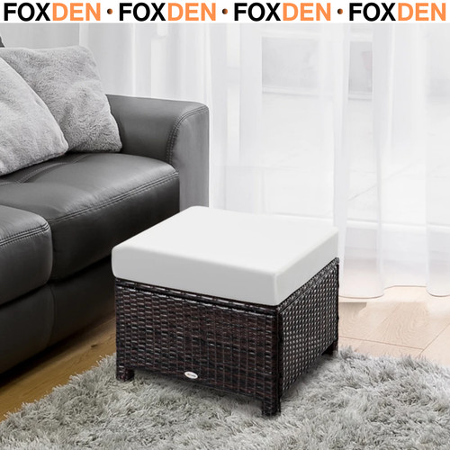 Footstool rattan wicker metal - rattan,