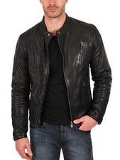MENS CLUB BLACK REAL LEATHER
