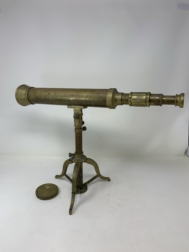 Brass spyglass telescope with - brass,