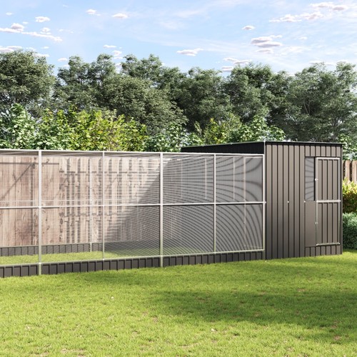 Aviary with extension silver - with,