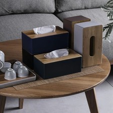 Wooden Bamboo Tissue Box Holder Cover Table Napkin Paper Storage Container Home