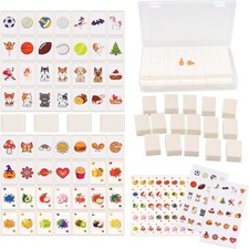 ULELE Funny Mahjong Sets for Kids 65 Blocks Mahjong Tile Game, Mini Mahjong Set