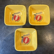 Weetabix 70th Anniversary Square Yellow Cereal Breakfast Bowls (set of 3)