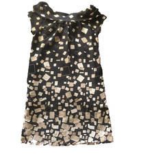 Marks & Spencer Black Printed Multiway Dress with Pockets UK 8 *exc cond y2k vtg