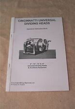 Cincinatti Universal Dividing Heads Manual