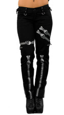 Black Skull Zip Jean Trousers