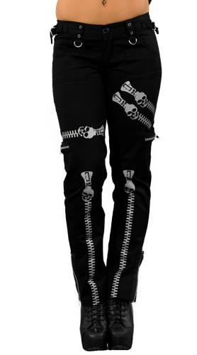 Black skull zip - zip, jean