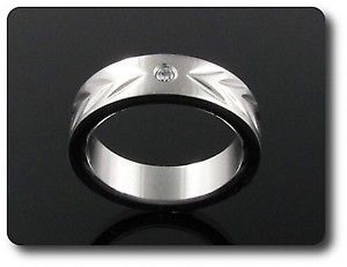 Men steel ring - steel, cz