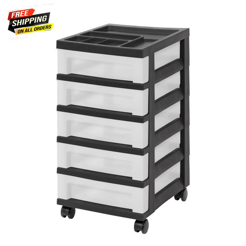 Iris drawer narrow plastic - 5-drawer,