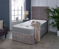Hand Tufted Memory Foam Mattress With Springs and Stylish Grey Border.