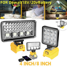 LED Work Light for Dewalt 18V 20V XR Battery 6500K Cordless Flashlight 2 USB UK