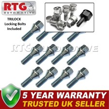 12x Bolts + 4x Trilock Locking Bolts For Renault GTA 1984-2003 (Steel Wheels)