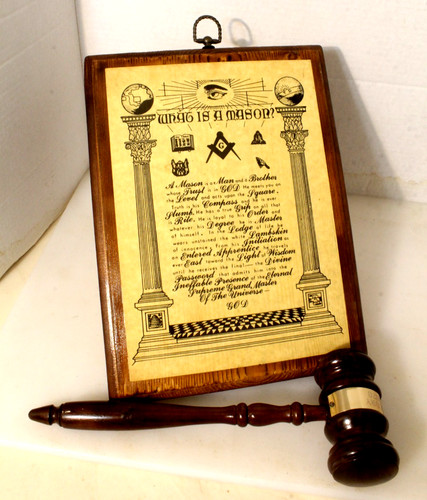 Freemason member wooden gavel - member,