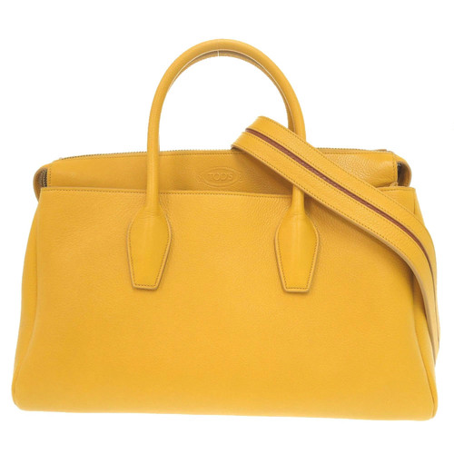 Tod logo 2way leather yellow - tod's,