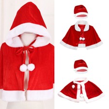 Christmas Costume Mrs Santa Claus Cloak Velvet Shawl Cape Hooded Cape🎄✨