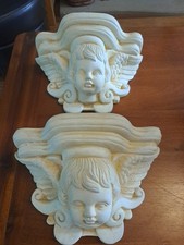 2 X Vintage Cream Angel Cherub