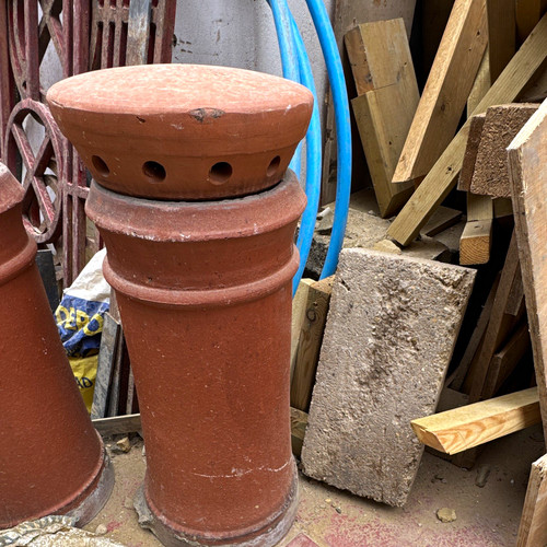 Red terracotta chimney - red,
