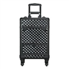 Makeup Trolley Case Large Beauty Vanity Hairdressing Case on Wheels with Drawer