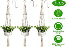 3 Pack Garden Rope Macrame Plant Hanger Indoor Hanging Planter Basket Pot Holder