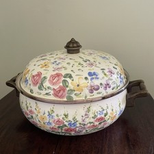 Enameled Dutch Oven Brass Handles Don Swanson English Garden Tabletops Unlimited