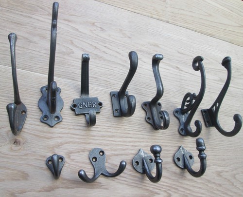 Rustic iron hooks antique cast - rustic,