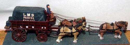Horse railway delivery lorry - railway,